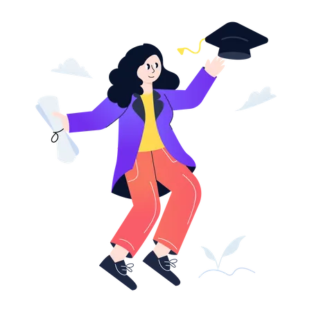 Girl Graduated  Illustration