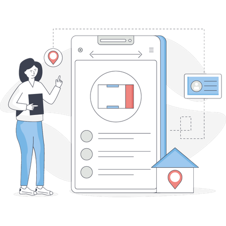 Girl handle the delivery services  Illustration