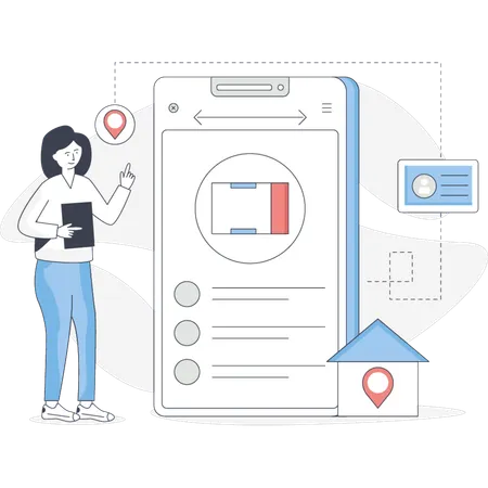 Girl handle the delivery services  Illustration