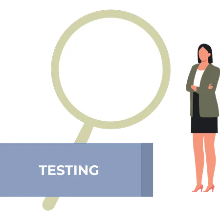 Girl Handling Testing  Illustration