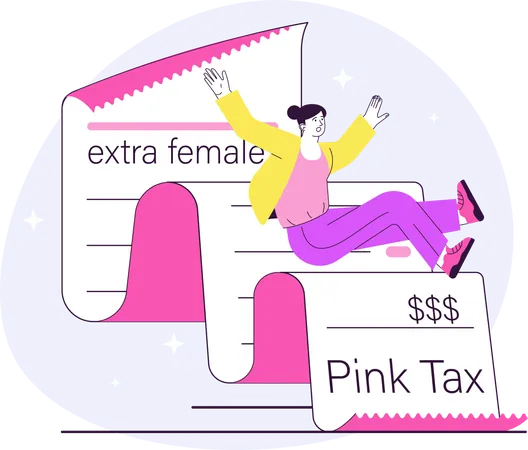 Girl happy for extra tax free  Illustration