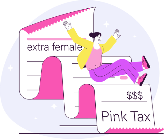 Girl happy for extra tax free  Illustration