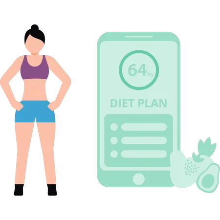 The Girl Has A Diet Plan Illustration