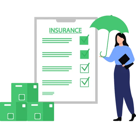 Girl Has Insurance  Illustration