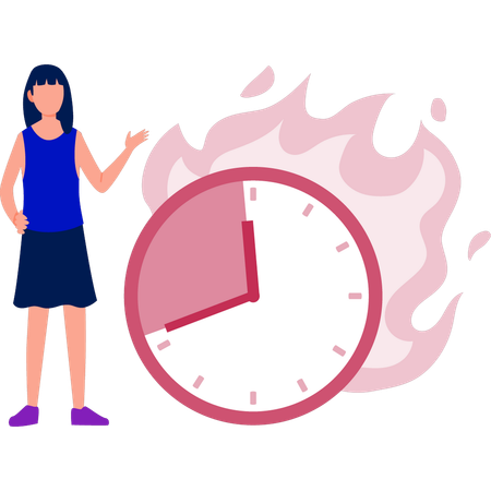 Girl has little time left  Illustration