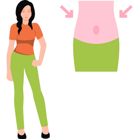Girl has lost weight  Illustration