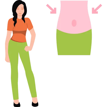 Girl has lost weight  Illustration