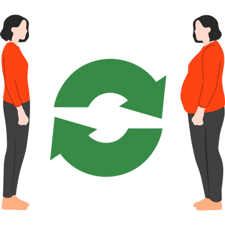 Girl has lost weight  Illustration