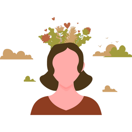 Girl has peace of mind Illustration