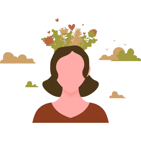 Girl has peace of mind Illustration