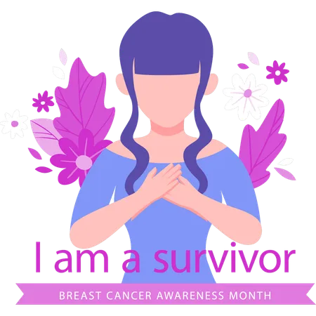 Girl has survived breast cancer  Illustration