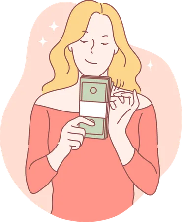 Girl have money notes  Illustration