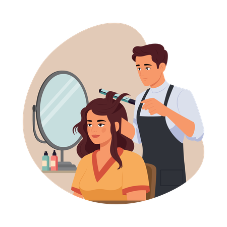 Girl having Bridal Makeup Session  Illustration