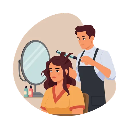 Girl having Bridal Makeup Session  Illustration