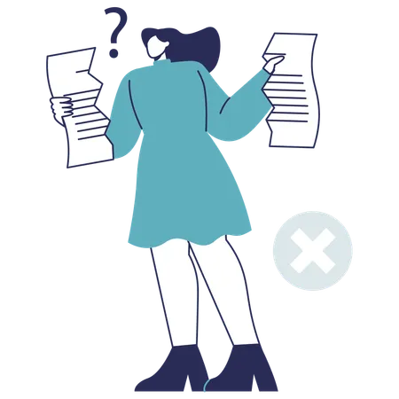 Girl having Broken FIle  Illustration