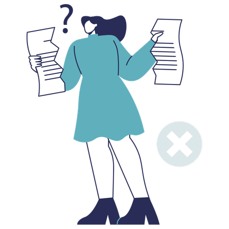 Girl having Broken FIle  Illustration