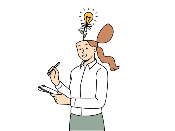 Girl having business idea  Illustration