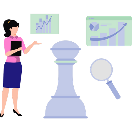 Girl having  business plan  Illustration