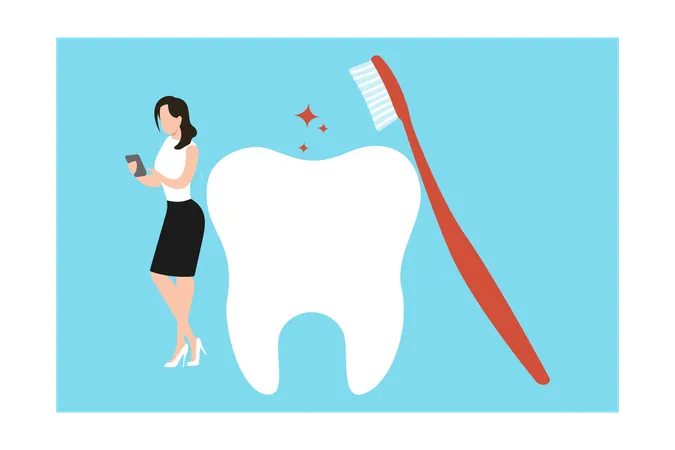 Girl having dental appointment  Illustration
