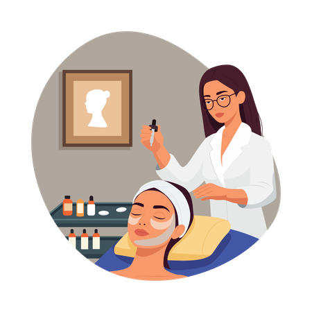 Girl having facial Session  Illustration