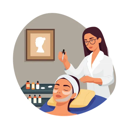 Girl having facial Session  Illustration