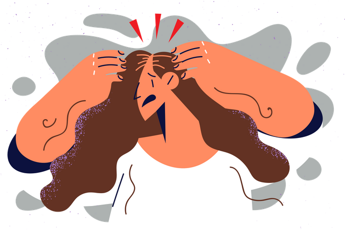 Girl having hair loss problem  Illustration