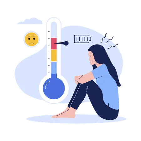 Stress Scale Test Expression With High Level Tension Depression Vector Flat Illustration Illustration