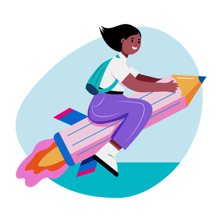 Girl having Learning fun  Illustration