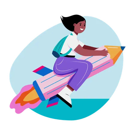 Girl having Learning fun  Illustration