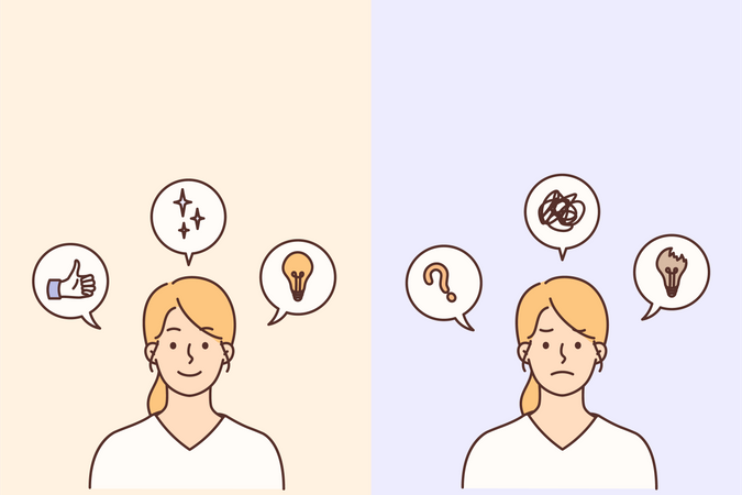 Girl having mental disorder  Illustration