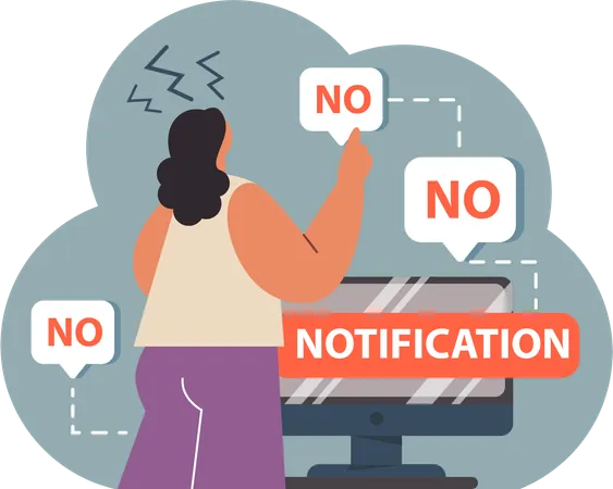 Girl having no message  Illustration