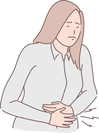 Girl Having Period Carmp  Illustration