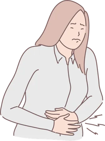 Girl Having Period Carmp  Illustration