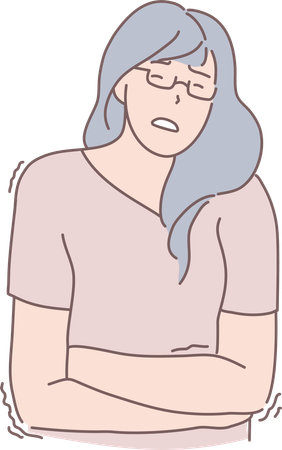 Girl Having Period Carmp  Illustration