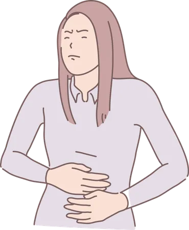 Girl Having Period Carmp  Illustration