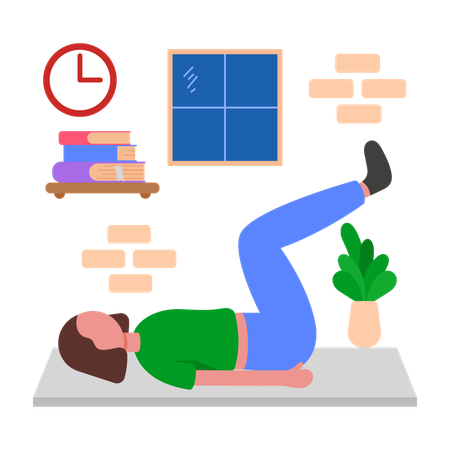 Girl having Pilates Session  Illustration