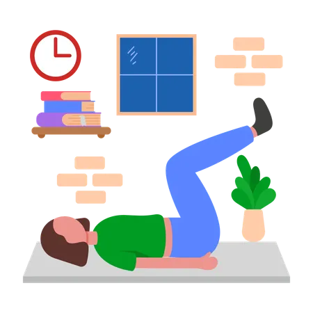 Girl having Pilates Session  Illustration