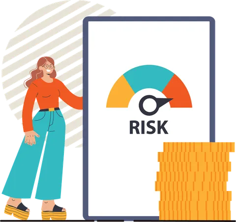 Girl having Risk on way to success  Illustration