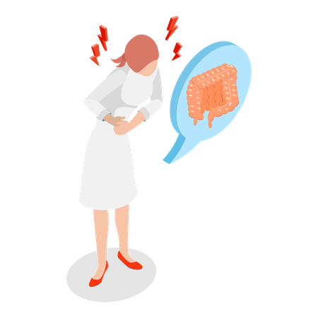 Girl having stomach issue  Illustration