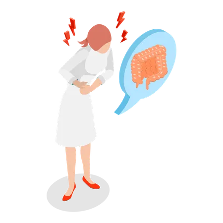 Girl having stomach issue  Illustration