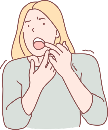 Girl Having Teeth Pain  Illustration
