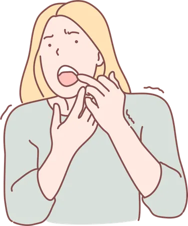 Girl Having Teeth Pain  Illustration
