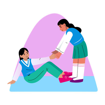 Girl helping her classmate  Illustration