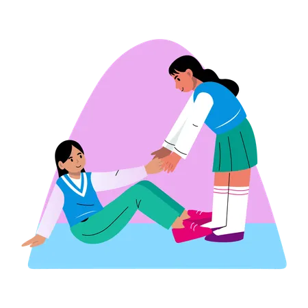 Girl helping her classmate  Illustration