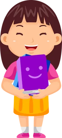 Girl holding Book  Illustration