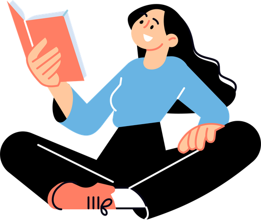 Girl holding book  Illustration