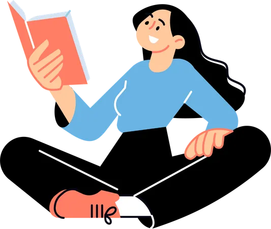 Girl holding book  Illustration