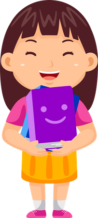 Girl holding Book  Illustration