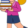 illustration girl holding book