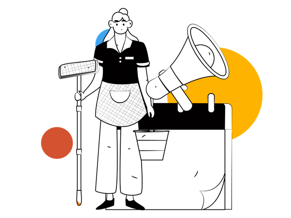 Girl holding bucket  Illustration